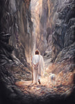 The Valley of the Shadow — Christian fine art print by Carla Slabbert, inspired by Psalm 23, pastel artwork depicting a valley with light